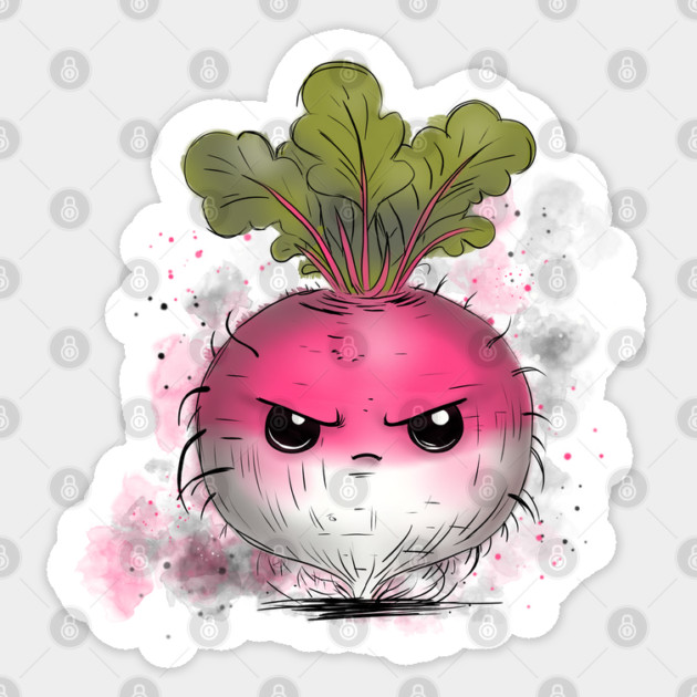 Grumpy Radish Sticker by H. R. Sinclair
