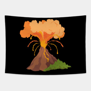 volcano erupting Tapestry