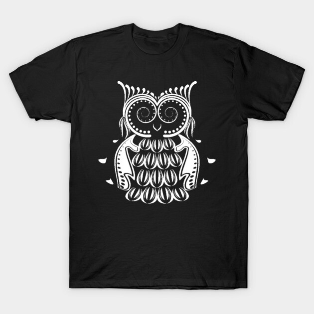 White owl on Owl T-Shirt TeePublic