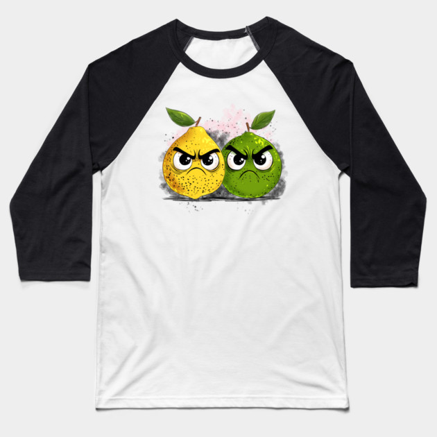 Grumpy Lemon Grumpy Lime Baseball T-Shirt by H. R. Sinclair