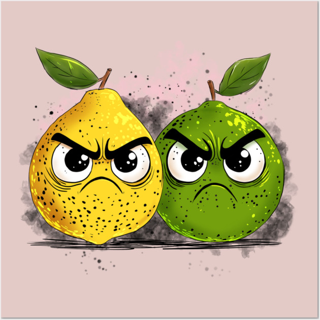 Grumpy Lemon Grumpy Lime Wall Art by H. R. Sinclair