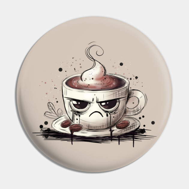 Grumpy Coffee Pin by H. R. Sinclair