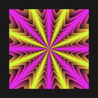 Stacked Structure in Pink and Yellow T-Shirt