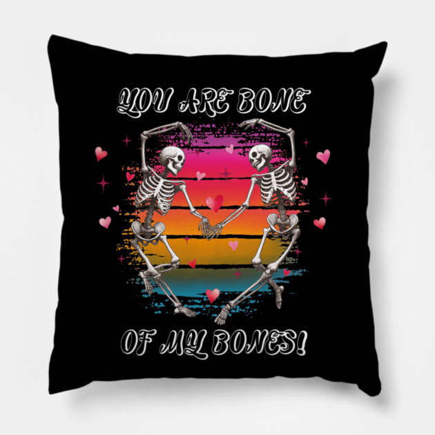 You Are Bone of My Bones: A Valentine's Day Celebration Pillow by criarthdesign