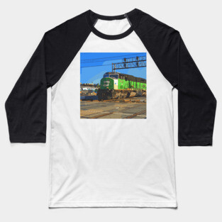 Burlington Northern Train Locomotive Baseball T-Shirt