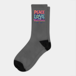 Peace, Love and Valentine Socks