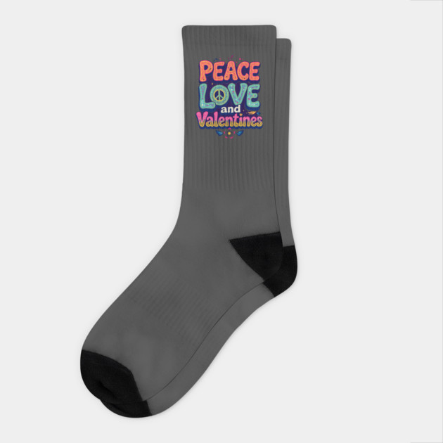 Peace, Love and Valentine Socks by Vinokurio