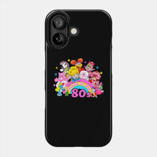 Cartoon Friends Nostalgia Friends 80's Cartoon Characters Rainbow Ca!re Bears And Strawberry Phone Case