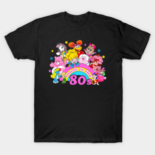 Cartoon Friends Nostalgia Friends 80's Cartoon Characters Rainbow Ca!re Bears And Strawberry T-Shirt