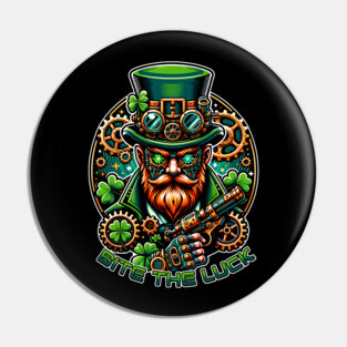 Steampunk St. Patrick's Day Leprechaun Pin