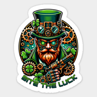 Steampunk St. Patrick's Day Leprechaun Sticker