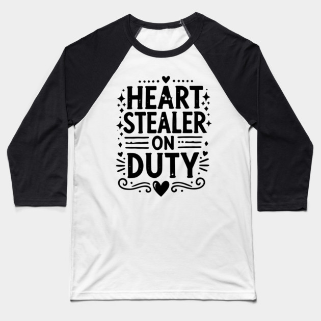 Heart Stealer on Duty Baseball T-Shirt by Frank Ring