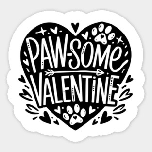 Paw-some Valentine Sticker
