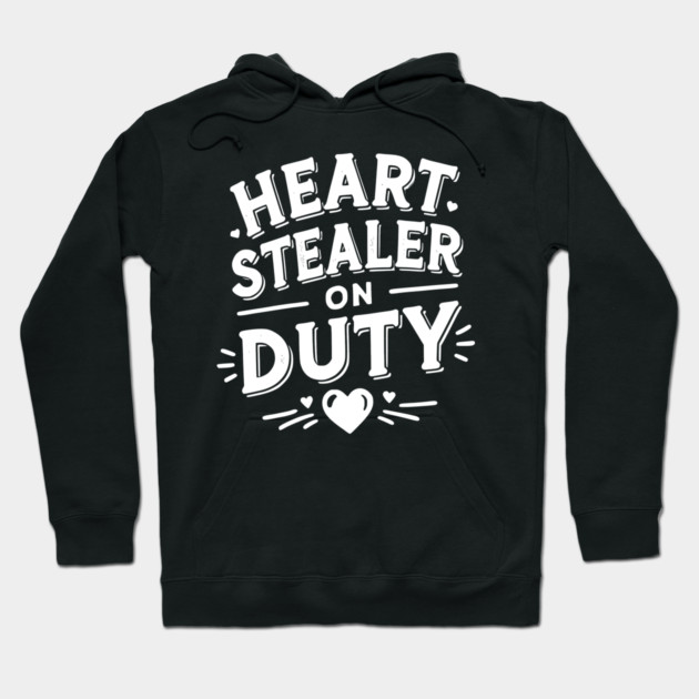 Heart Stealer on Duty Hoodie by Frank Ring