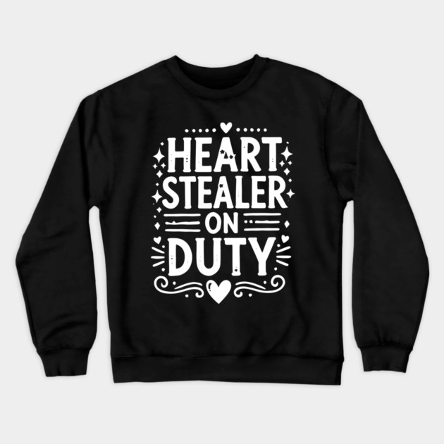 Heart Stealer on Duty Crewneck Sweatshirt by Frank Ring
