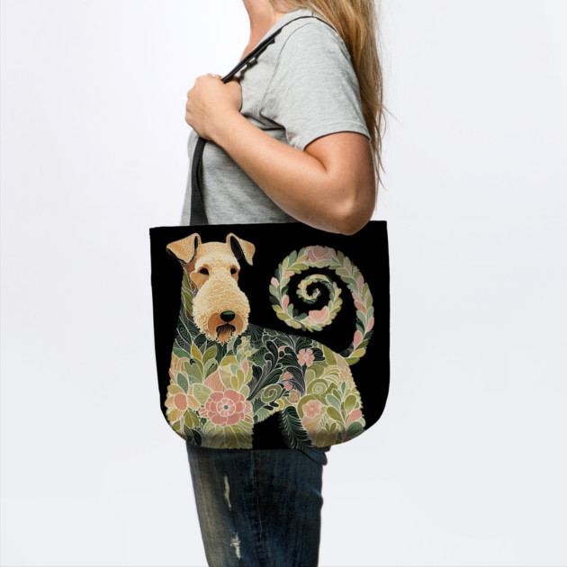 Airedale Dog Botanical Style Illustration 4 by BirdsnStuff