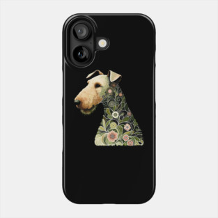 Airedale Dog Botanical Style Illustration Phone Case