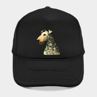Airedale Dog Botanical Style Illustration Hat