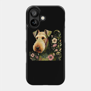 Airedale Dog Botanical Style Illustration 3 Phone Case