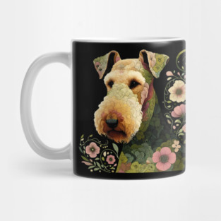Airedale Dog Botanical Style Illustration 3 Mug
