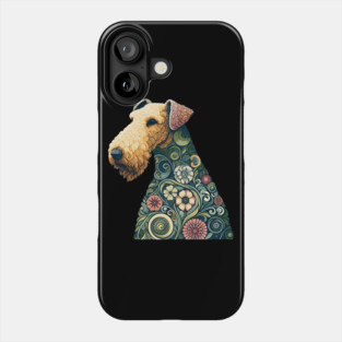 Airedale Dog Botanical Style Illustration 2 Phone Case