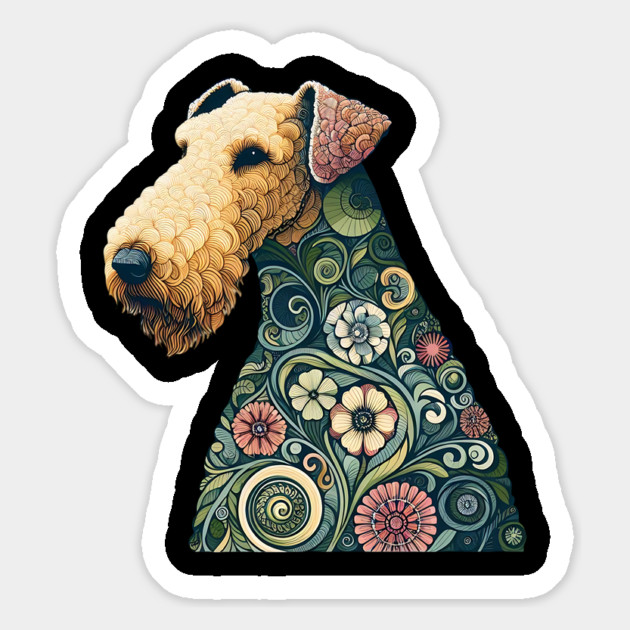 Airedale Dog Botanical Style Illustration 2 Magnet by BirdsnStuff