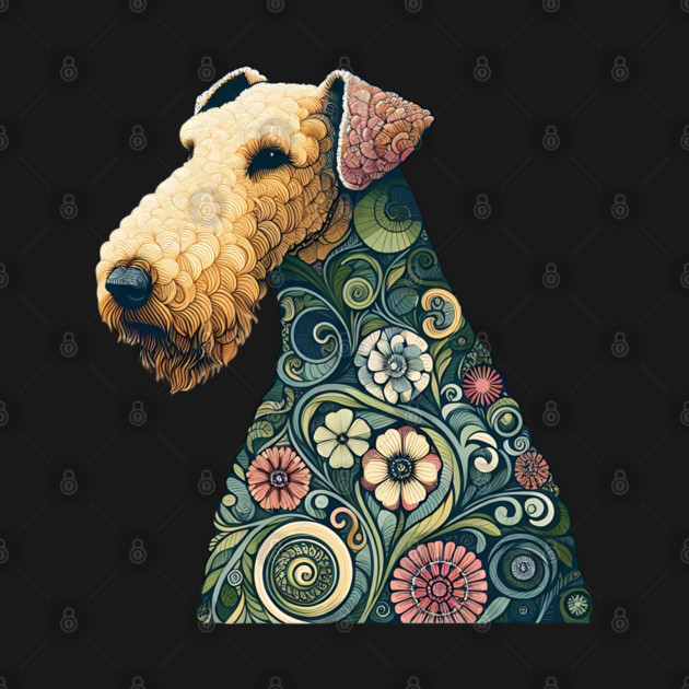 Airedale Dog Botanical Style Illustration 2 by BirdsnStuff