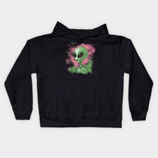 Classic Alien Illustration Kids Hoodie