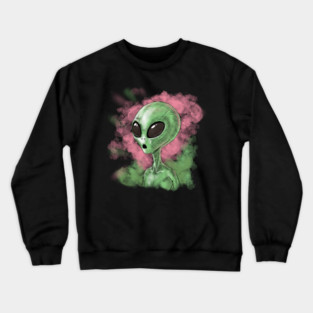 Classic Alien Illustration Crewneck Sweatshirt