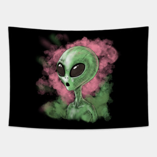 Classic Alien Illustration Tapestry
