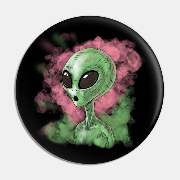 Classic Alien Illustration Pin by H. R. Sinclair
