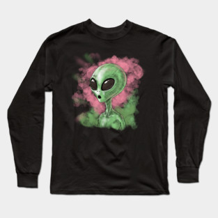 Classic Alien Illustration Long Sleeve T-Shirt