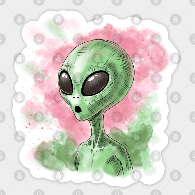 Classic Alien Illustration Sticker by H. R. Sinclair