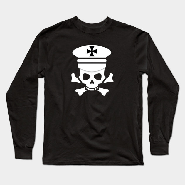 Peaked Cap Skull Long Sleeve T-Shirt by Low Life Shirts