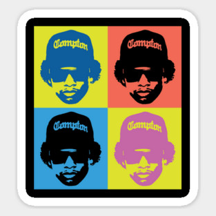 “Eazy-E Pop Art Tee – Compton Hip-Hop Icon Tribute” Sticker