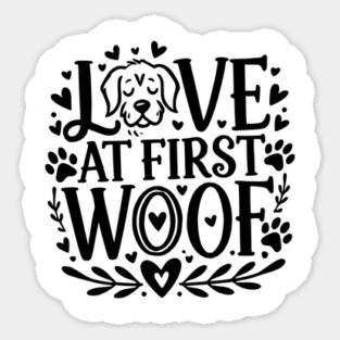 Love at First Woof Sticker
