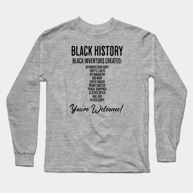 Black Inventions - Black History Long Sleeve T-Shirt by UrbanLifeApparel