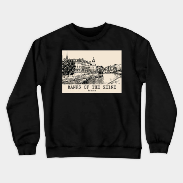 Banks of the Seine - France Crewneck Sweatshirt by Lakeric