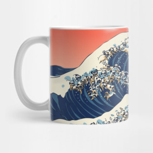 The Great wave of Pugs Mug