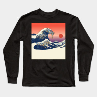 The Great wave of Pugs Long Sleeve T-Shirt