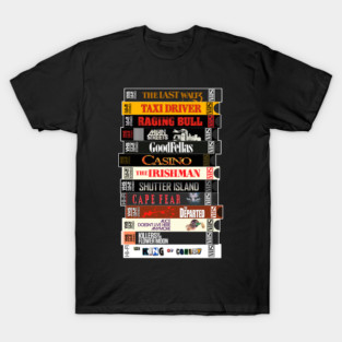 Martin Scorsese VHS Best Of Movie Stack T-Shirt