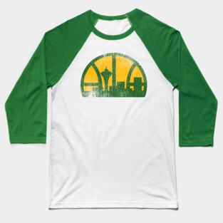 Seattle Supersonics Vintage Distressed Basketball Baseball T-Shirt