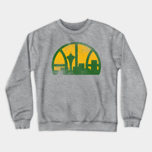 Seattle Supersonics Vintage Distressed Basketball Crewneck Sweatshirt