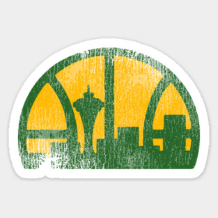 Seattle Supersonics Vintage Distressed Basketball Sticker