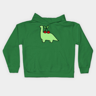 Cherry Long Neck Dino Kids Hoodie