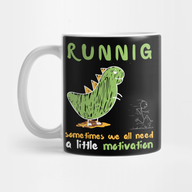 Funny Doodle Dinosaur Running Motivation by The WYLD Tribe