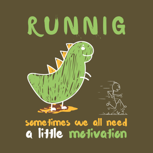 Funny Doodle Dinosaur Running Motivation by The WYLD Tribe