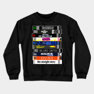 David Lynch VHS Movie Stack Crewneck Sweatshirt