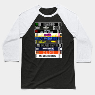 David Lynch VHS Movie Stack Baseball T-Shirt