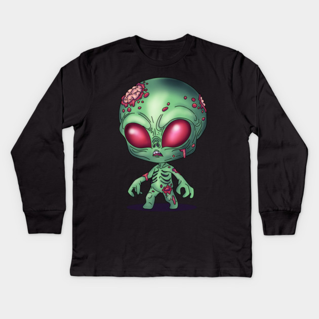 Alien Zombie Kids Long Sleeve T-Shirt by H. R. Sinclair